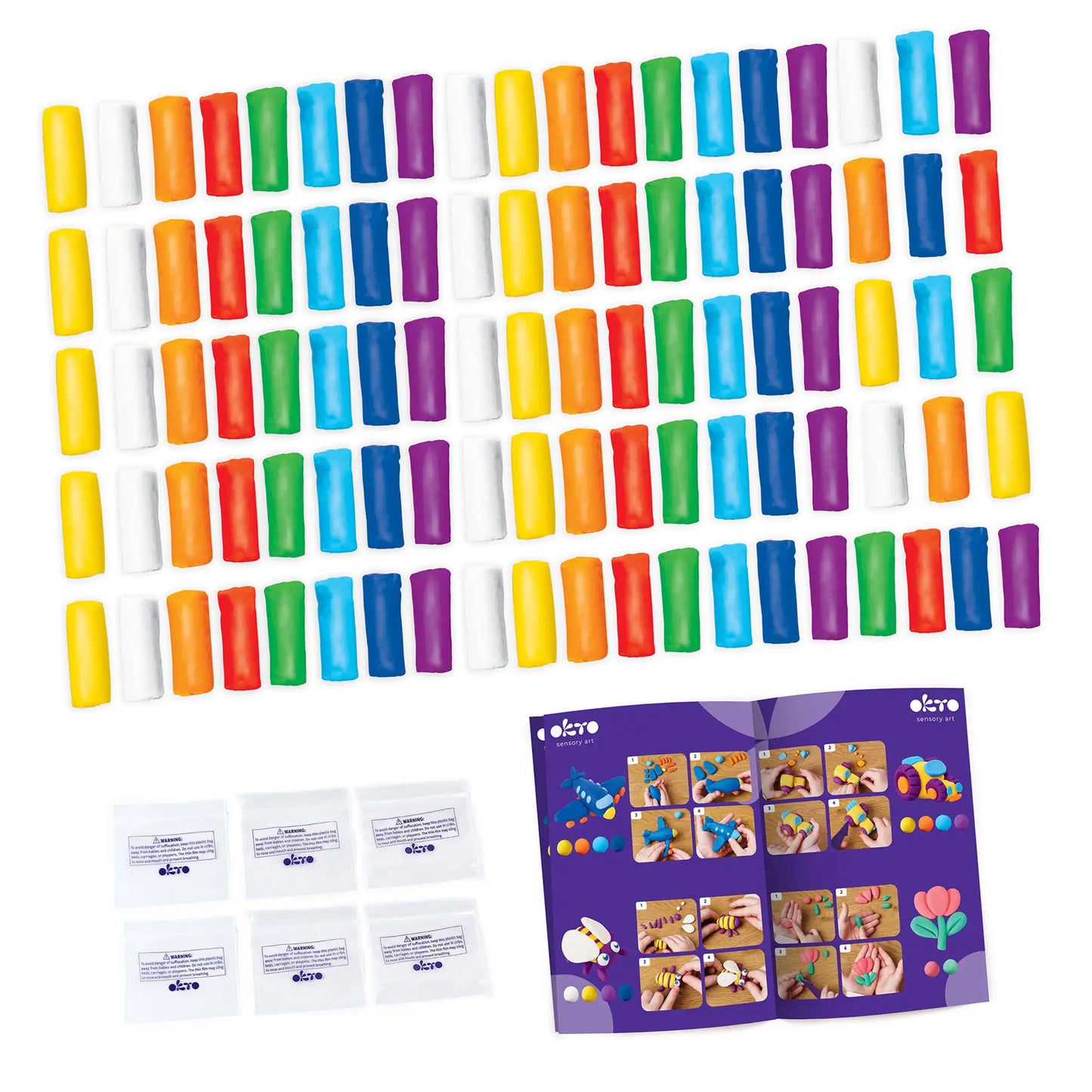 School supplies Сolor Play-dough for Kids. Classpack. 96 Packs & 8 Colors